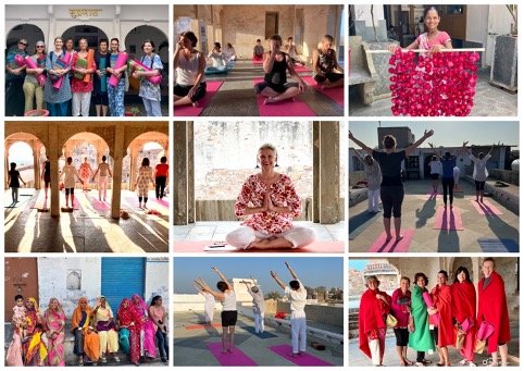 Pratique de yoga sur les toits d'Udaipur, retraite au Rajasthan